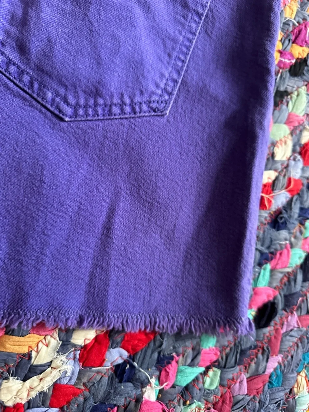 NWT Anthropologie Pilcro High Rise Purple Jean Shorts Women’s Sz 32 Summer Denim - Picture 11 of 16